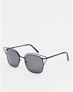 Черные солнцезащитные очки с узкой металлической оправой Aj morgan