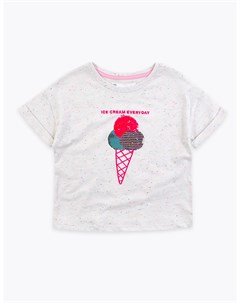 Хлопковая футболка с двусторонним узором мороженое Marks & spencer