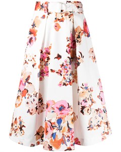 Пышная юбка с поясом и цветочным принтом Msgm