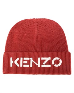 Шапка бини в рубчик с логотипом Kenzo