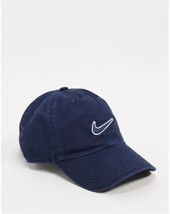 Темно синяя бейсболка с принтом логотипа галочки Nike