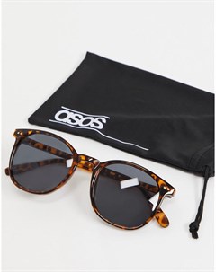 Квадратные солнцезащитные очки с оправой черепаховой расцветки и дымчатыми стеклами Asos design