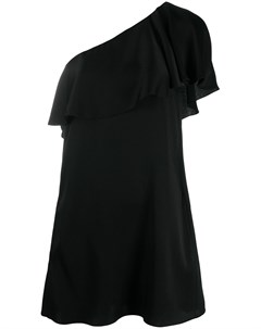 Платье на одно плечо с оборками Saint laurent