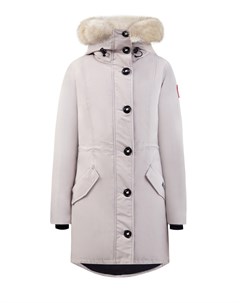 Светлая парка Rossclair с капюшоном и отделкой из меха койота Canada goose