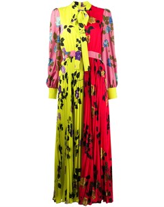 Плиссированное платье с цветочным принтом Msgm