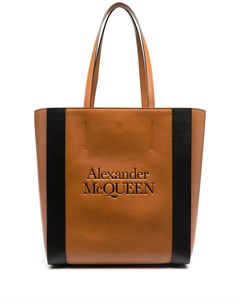 Большая сумка тоут с тисненым логотипом Alexander mcqueen