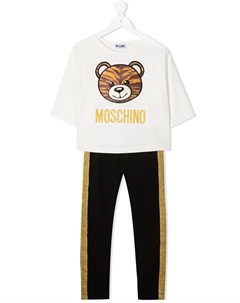 Спортивный костюм с вышивкой Teddy Bear и блестками Moschino kids