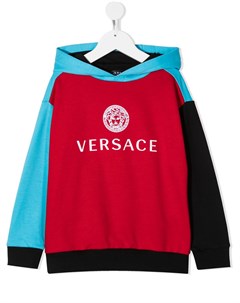 Худи в стиле колор блок с логотипом Versace kids