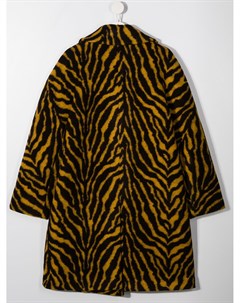 Двубортное пальто с тигровым принтом Monnalisa