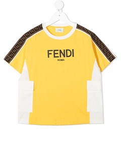Футболка с круглым вырезом и логотипом FF Fendi kids
