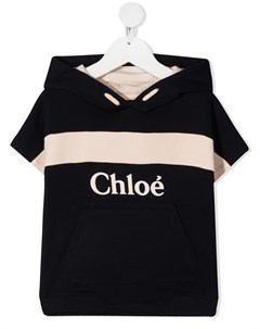 Худи с короткими рукавами и логотипом Chloé kids