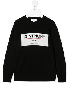 Джемпер с круглым вырезом и жаккардовым логотипом Givenchy kids