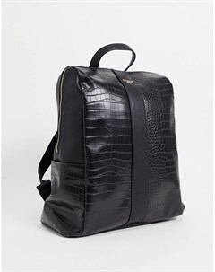 Черный комбинированный рюкзак из искусственной кожи под крокодила Dalice Dune