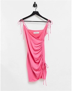 Розовое платье мини с драпировкой сбоку Ivyrevel
