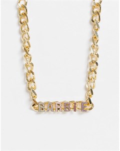 Золотистое массивное ожерелье со стразами x Barbie Skinnydip