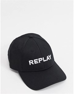 Черная бейсболка с логотипом Replay