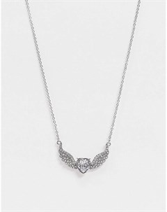 Серебристое ожерелье с подвеской в виде ангельского сердечка Asos design
