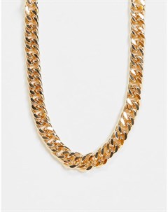 Золотистое ожерелье цепочка с крупными звеньями Asos design