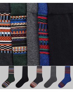 Набор из 5 пар носков разных цветов Jack & jones