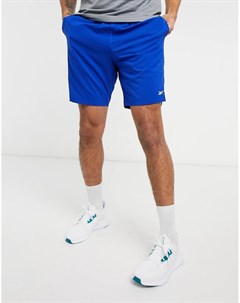 Синие спортивные шорты из плотной ткани Reebok