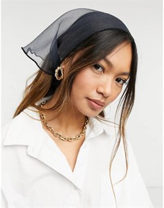 Черный платок на голову из прозрачной ткани Asos design
