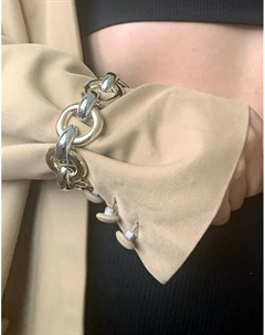 Золотисто серебристый браслет с круглыми звеньями Asos design