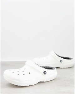 Белые классические туфли с ворсовой подкладкой Crocs