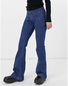 Расклешенные джинсы синего цвета с карманом спереди River island