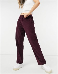 Вельветовые брюки темно бордового цвета Elizaville Dickies