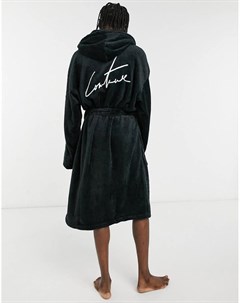 Черный махровый халат The couture club