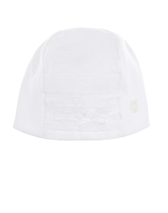 Белая шапка с кружевной отделкой детская Dior