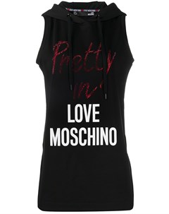 Топ с капюшоном и логотипом Love moschino