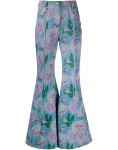 Расклешенные джинсы с цветочным принтом Giuseppe di morabito
