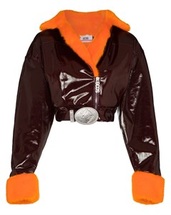 Укороченная байкерская куртка с искусственным мехом Gcds