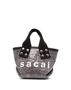 Маленькая сумка тоут с логотипом Sacai
