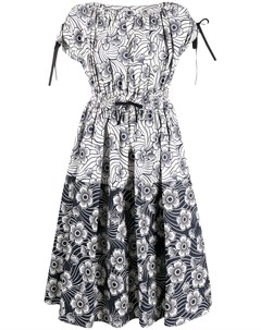 Платье со вставками и цветочным принтом Moncler