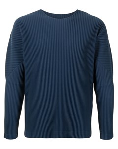 Плиссированный пуловер с круглым вырезом Homme plissé issey miyake