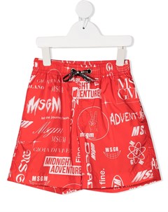 Плавки шорты с графичным принтом Msgm kids