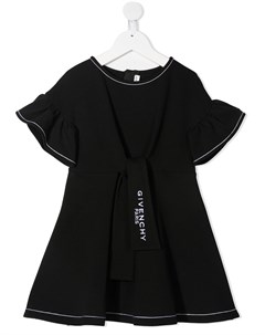 Платье с оборками и вышитым логотипом Givenchy kids