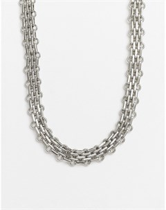 Серебристое массивное ожерелье Nadja Weekday