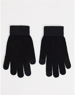 Черные вязаные перчатки Uni Weekday