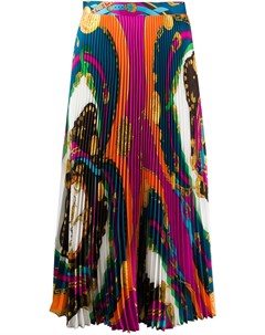 Плиссированная юбка миди с принтом Barocco Rodeo Versace
