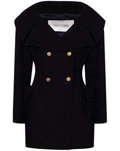 Двубортное пальто с V образным вырезом Valentino