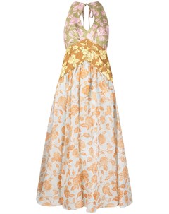 Платье с вырезом халтер и цветочным принтом Zimmermann