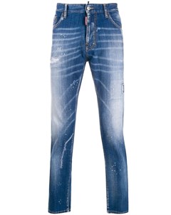 Прямые джинсы с эффектом разбрызганной краски Dsquared2