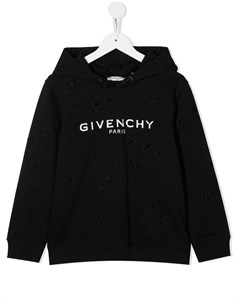 Худи с логотипом и эффектом потертости Givenchy kids