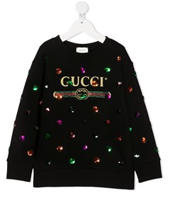 Толстовка с логотипом и пайетками Gucci kids