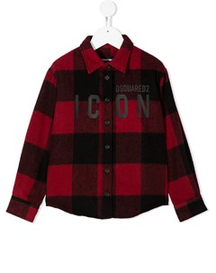 Рубашка в клетку с принтом Icon Dsquared2 kids