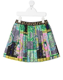 Плиссированная юбка с принтом Barocco Versace kids