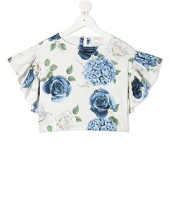 Укороченная блузка с цветочным принтом Monnalisa